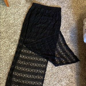 Black above knee length skirt with lace cover